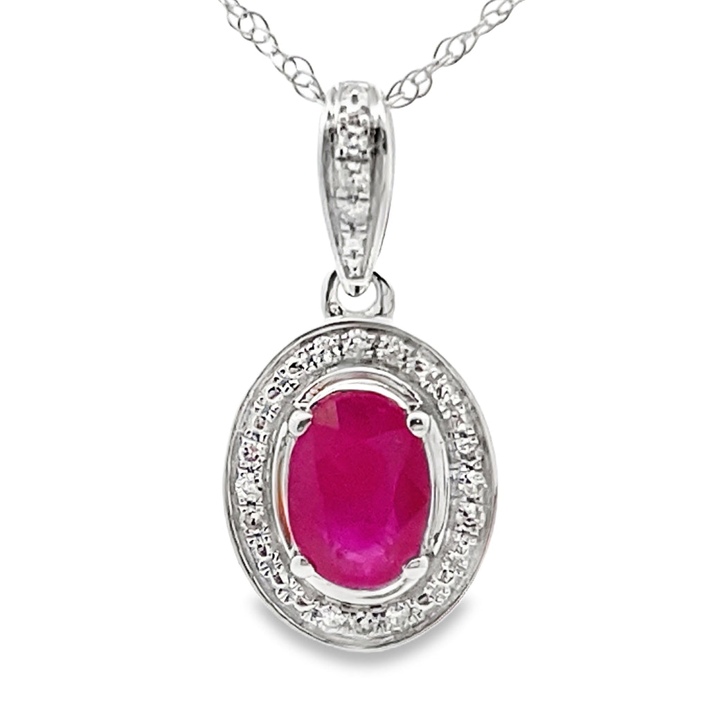 .70ct Ruby Diamond Fashion Pendants 10KT White Gold
