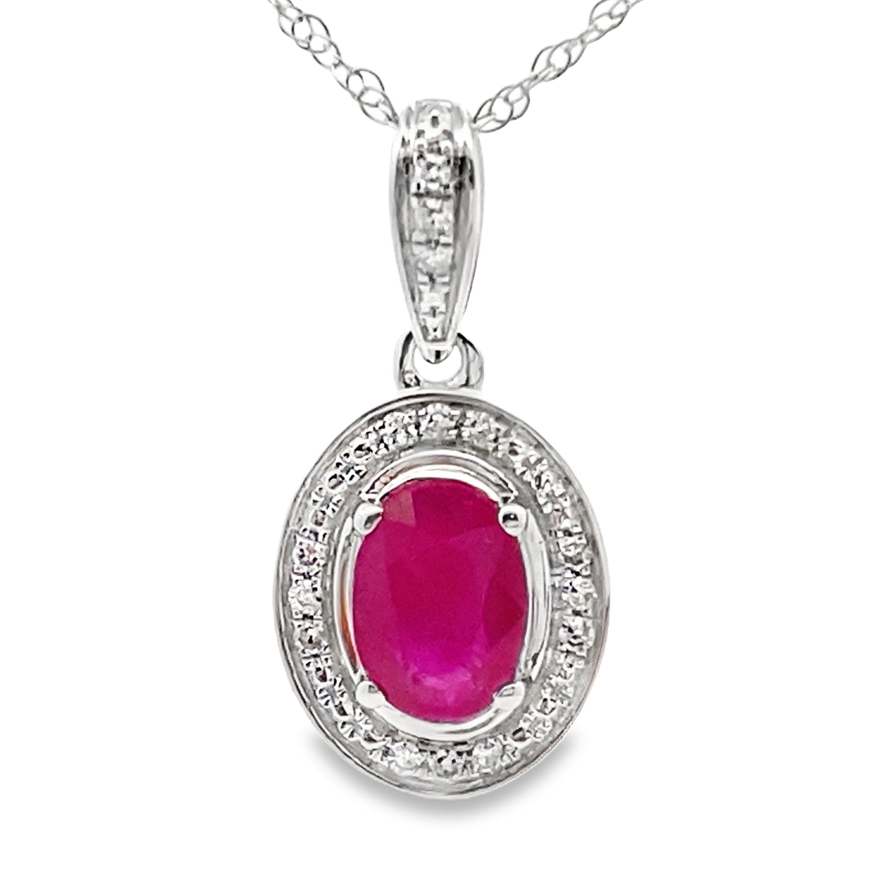 .70ct Ruby Diamond Fashion Pendants 10KT White Gold