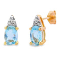 .83ct Aquamarine Diamond Stud Earrings 10KT Yellow Gold