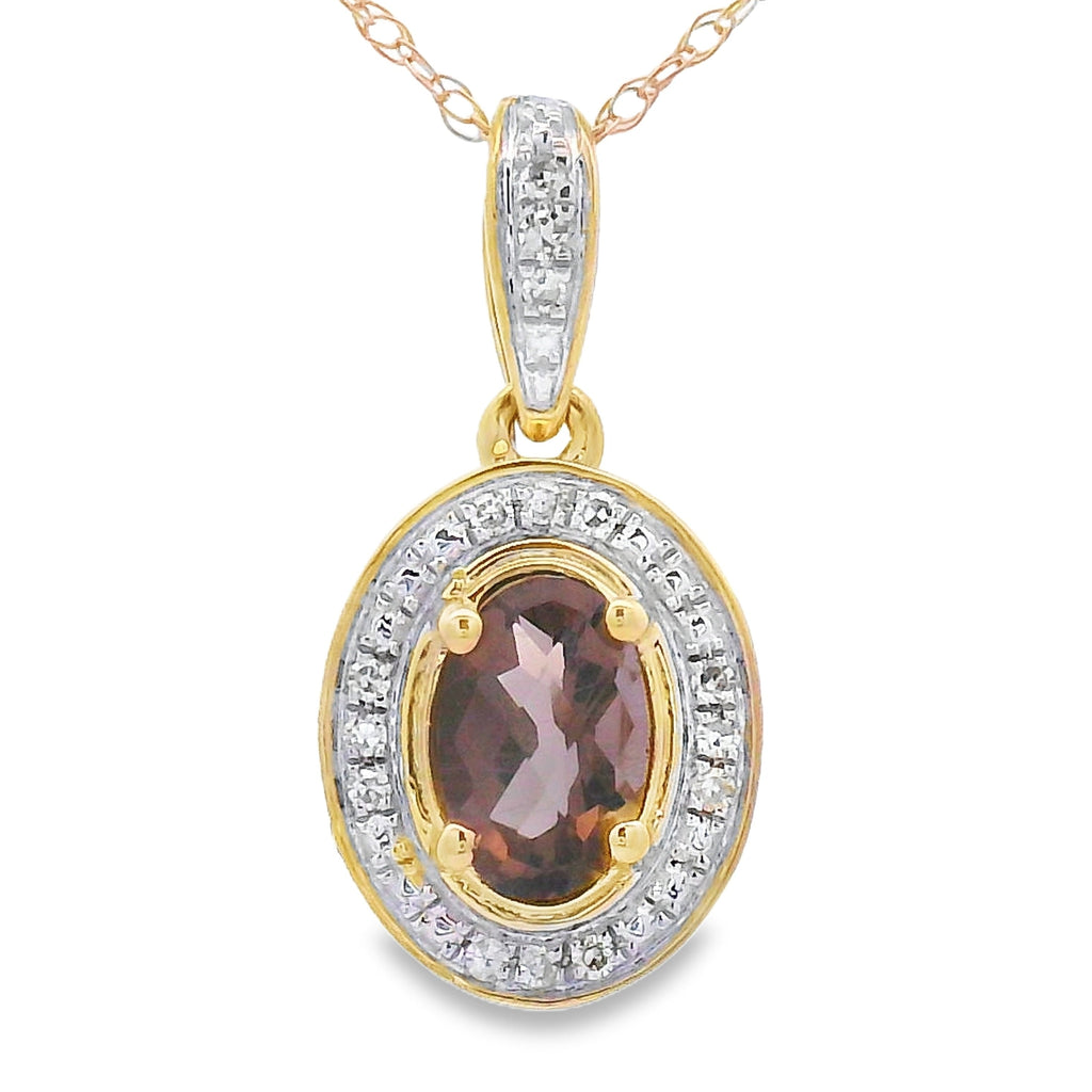 .44ct Quartz Diamond Fashion Pendants 10KT Yellow Gold