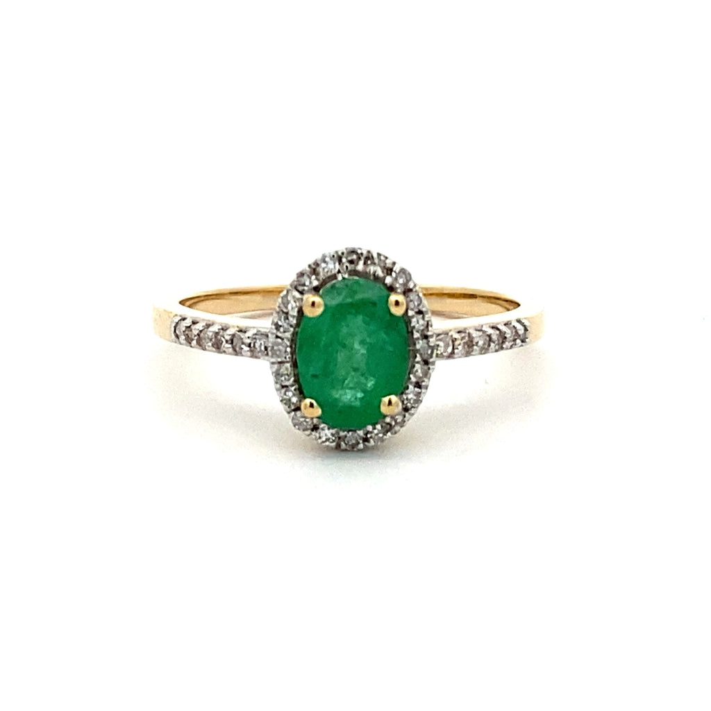 .74ct Emerald Diamond Ring 14KT Yellow Gold