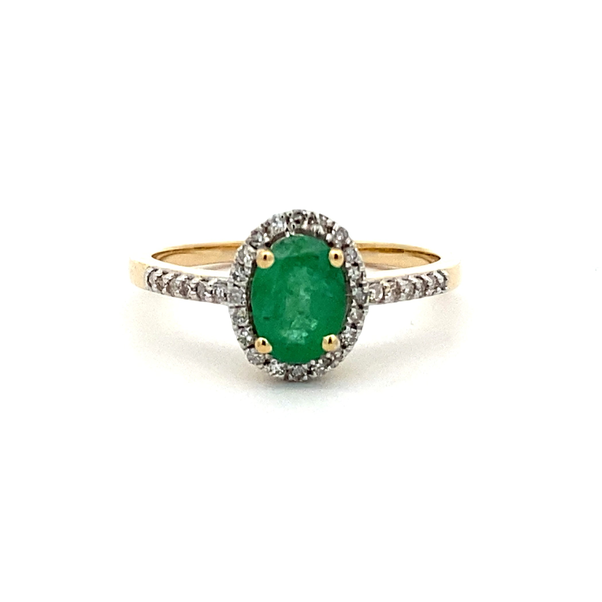.74ct Emerald Diamond Ring 14KT Yellow Gold
