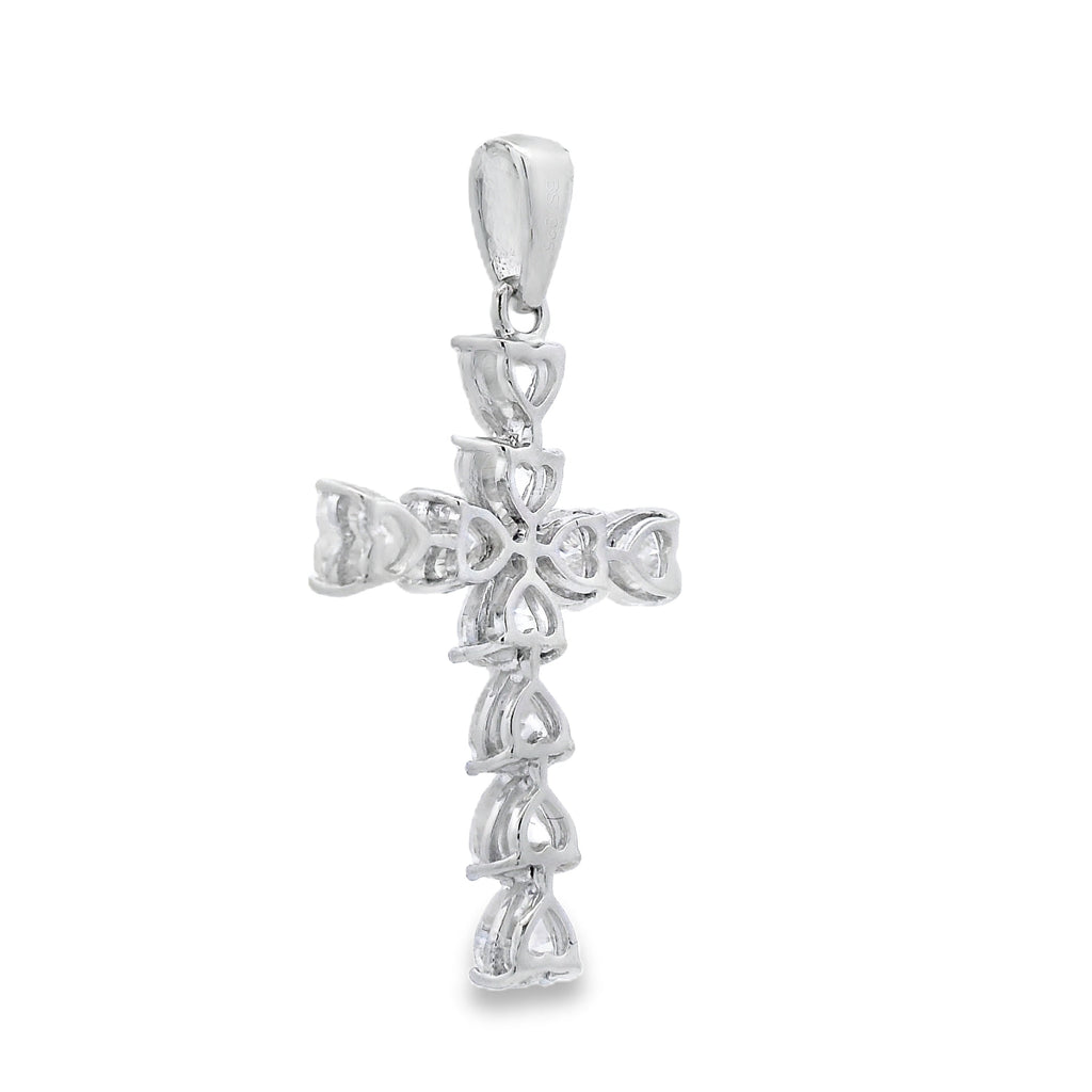 Moissanite Cross Religious Pendant Sterling Silver