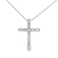 .35ct Diamond Cross Religious Pendant 14KT White Gold