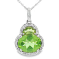 2.29ct Peridot Diamond Fashion Pendants 14KT White Gold