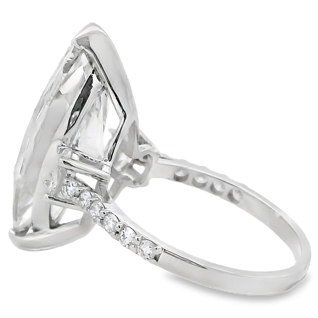 9.85ct Lab Grown Diamond Eng Only 14KT White Gold