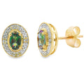 Mystic Fire Topaz Diamond Earrings 10KT Yellow Gold