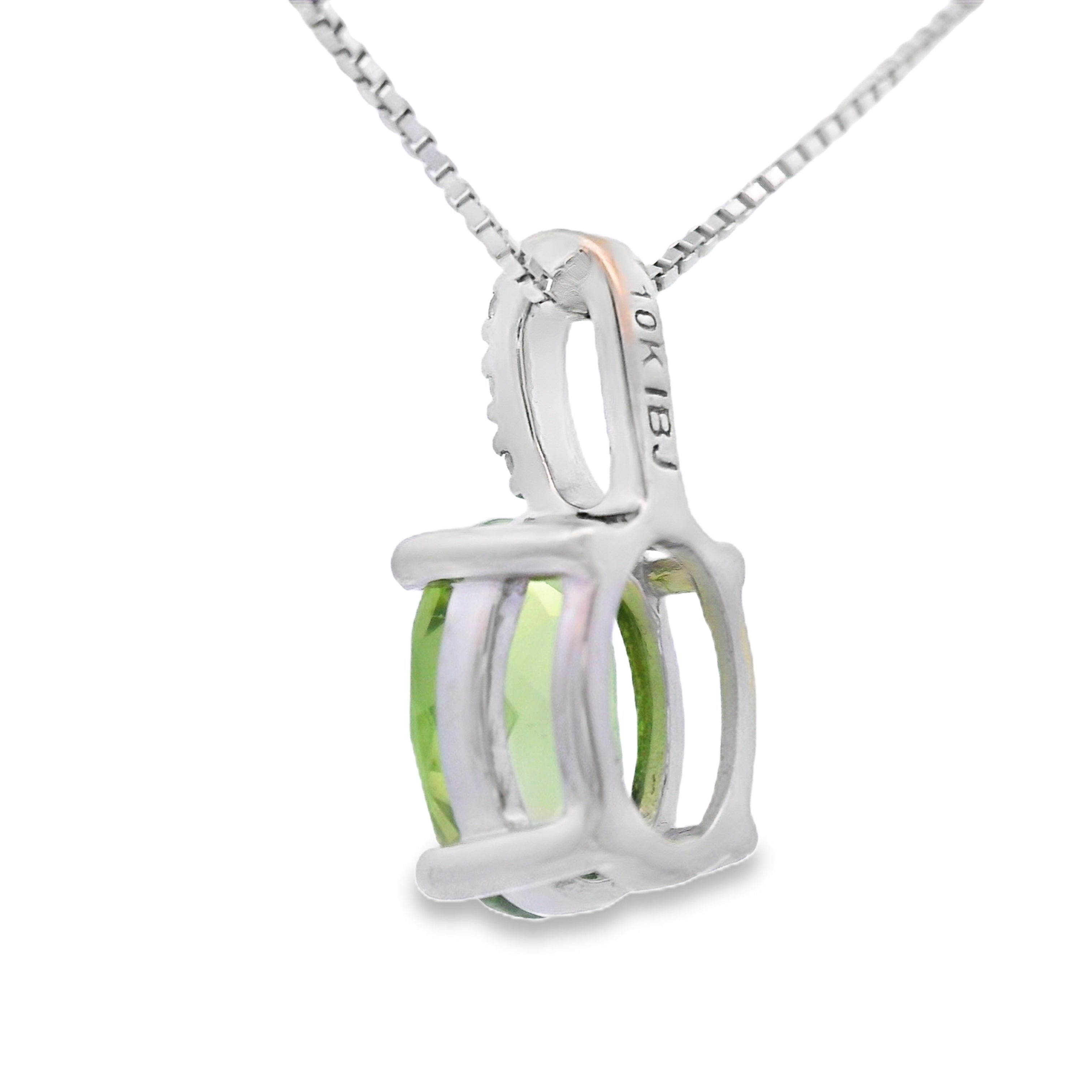 1.34ct Peridot Diamond Fashion Pendants 10KT White Gold