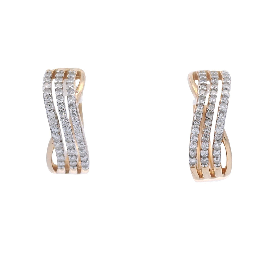 Natural .25ct Hoop Earrings Gold plated Sterling Silver