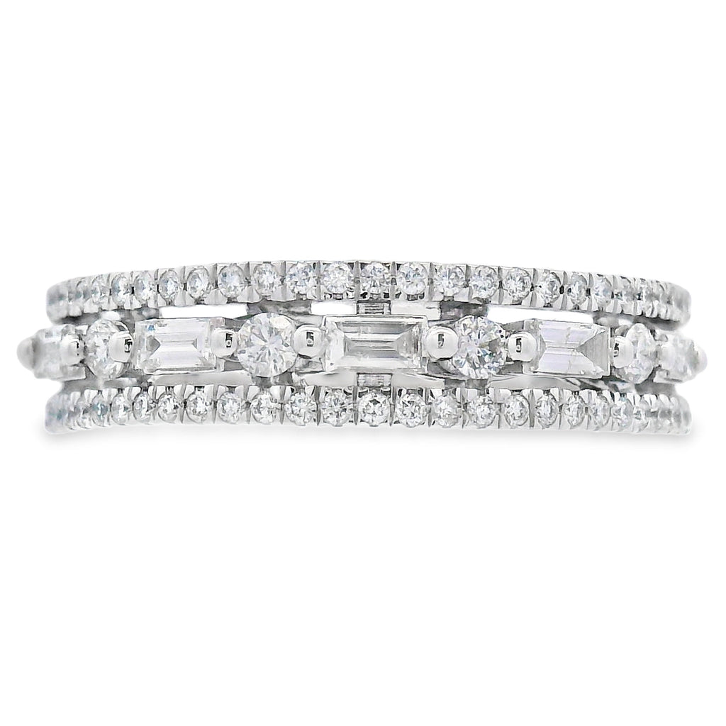 .50ct Diamond Fashion band rings 14KT White Gold
