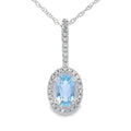 Aquamarine Diamond Fashion Pendants 10KT White Gold