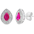 .58ct Ruby Diamond Stud Earrings 10KT White Gold