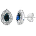 .58ct Sapphire Diamond Stud Earrings 10KT White Gold