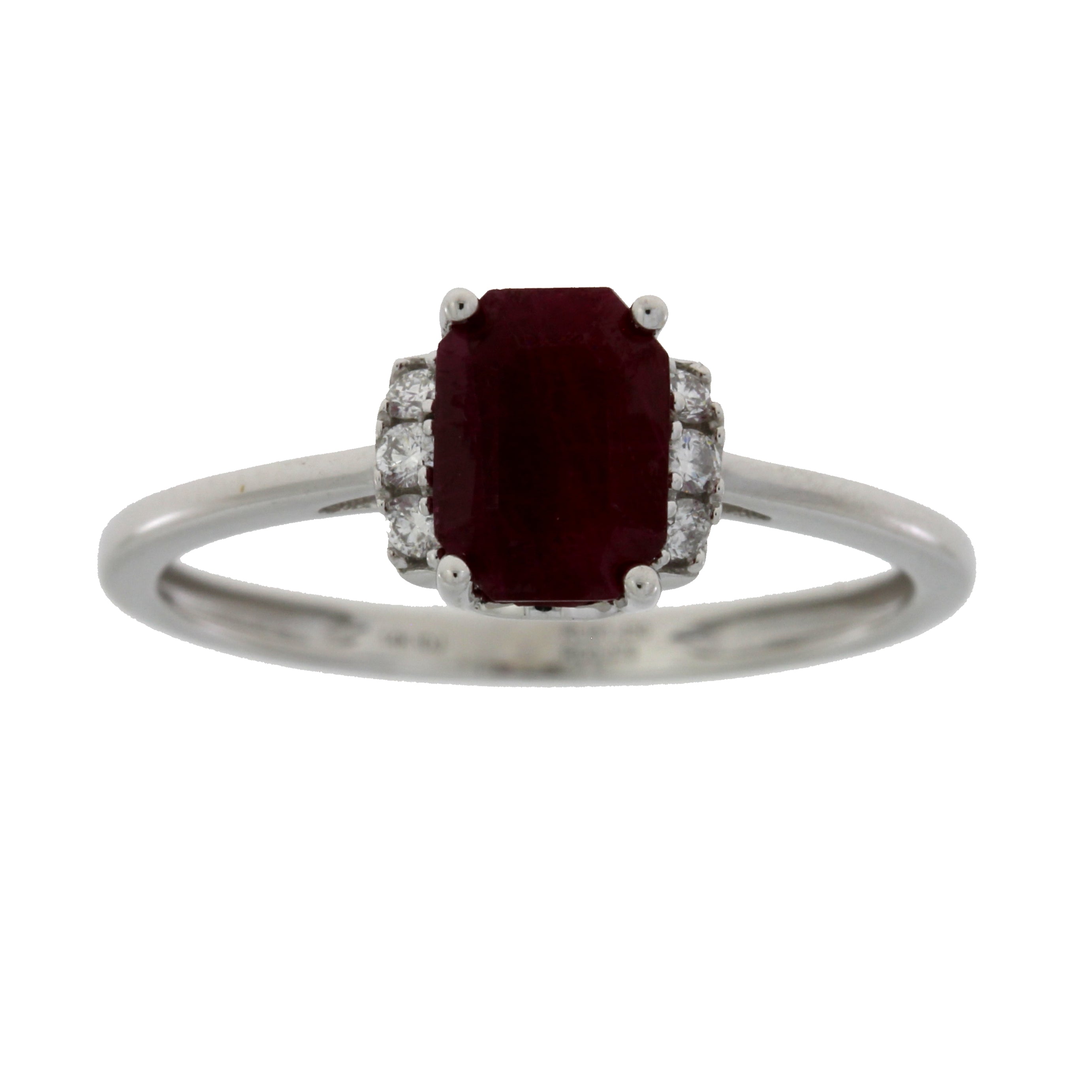 1.38ct Ruby Diamond Ring 14KT White Gold