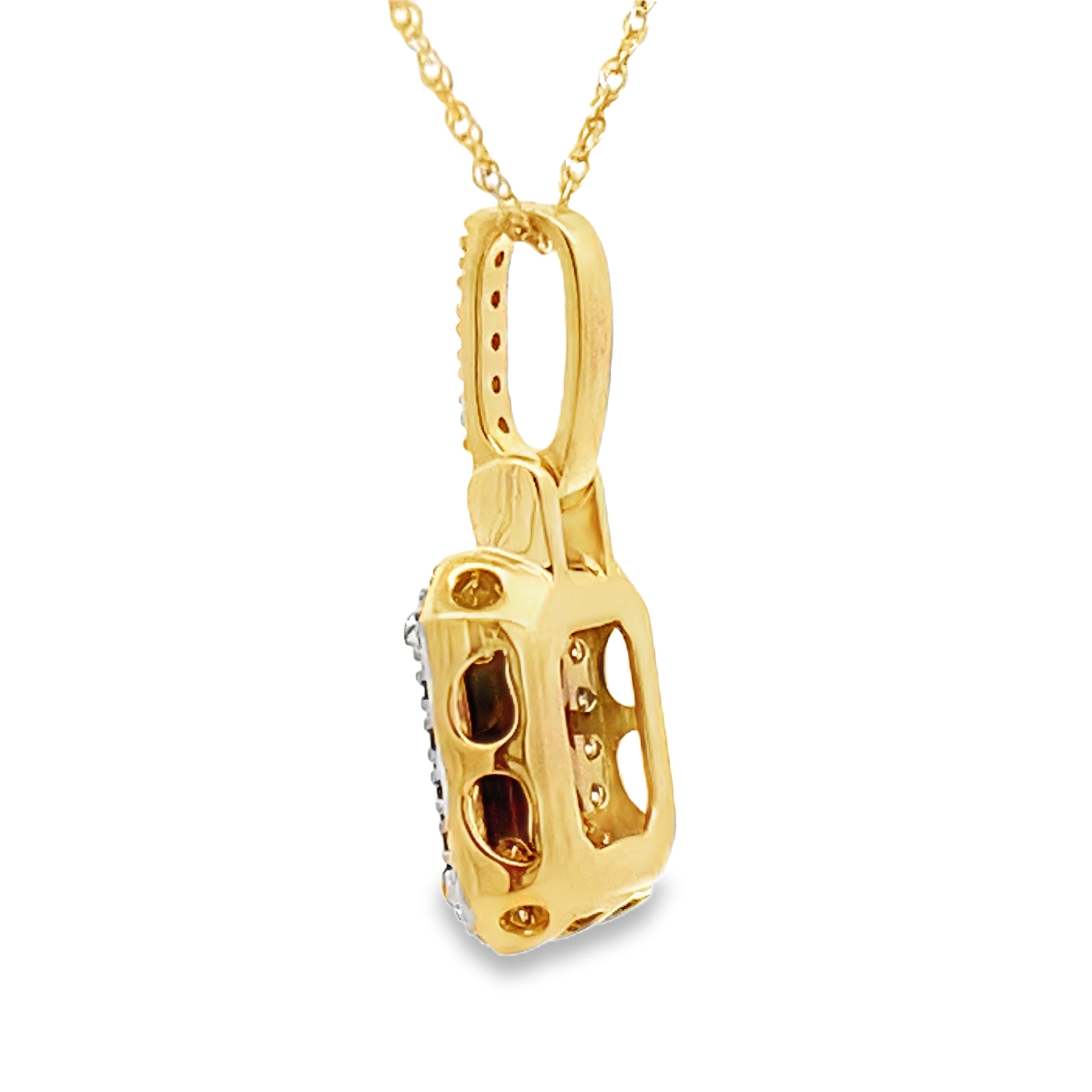 1.31ct Garnet Diamond Fashion Pendants 10KT Yellow Gold