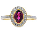 .62ct Garnet Diamond Ring 10KT Yellow Gold