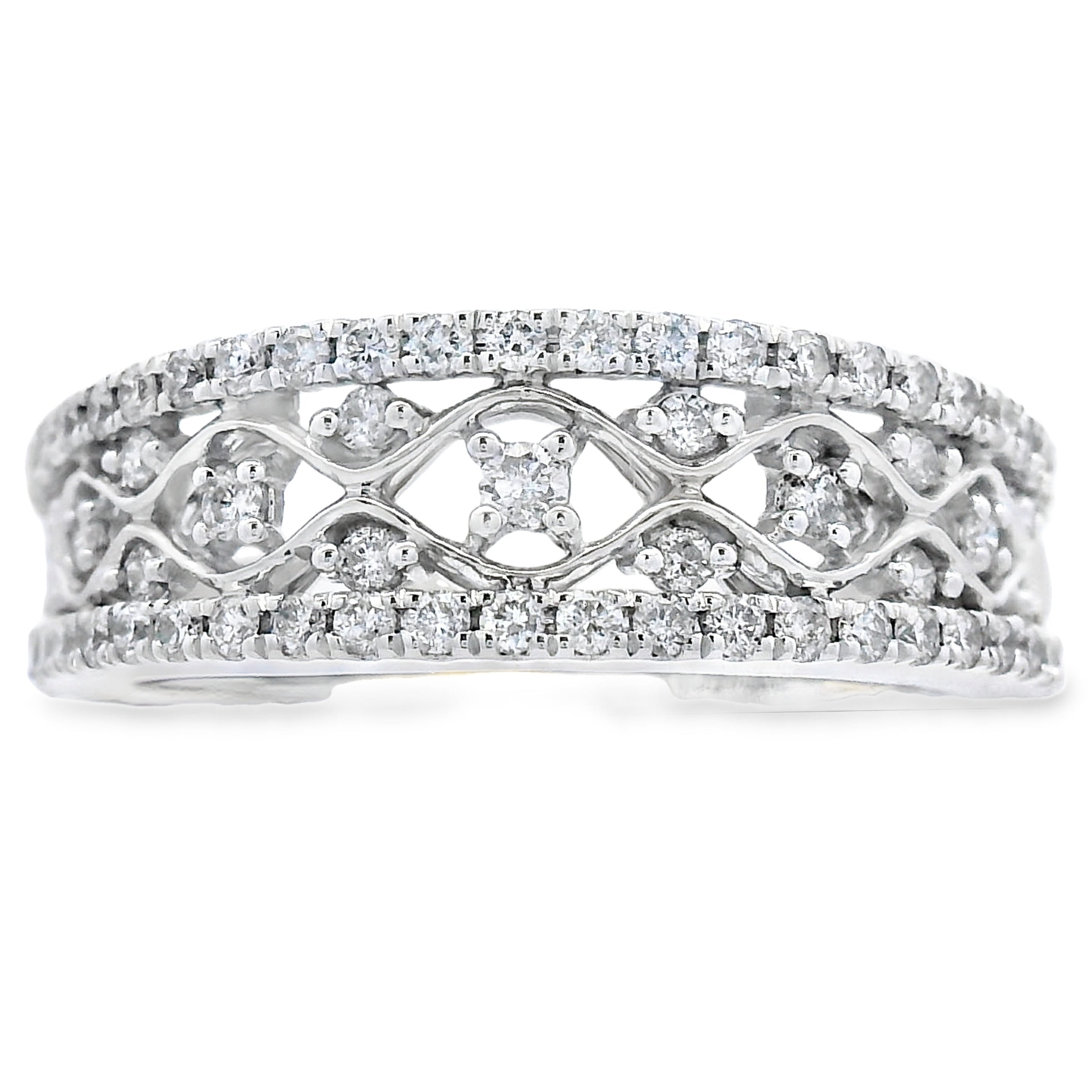.50ct Diamond Fashion band rings 10KT White Gold