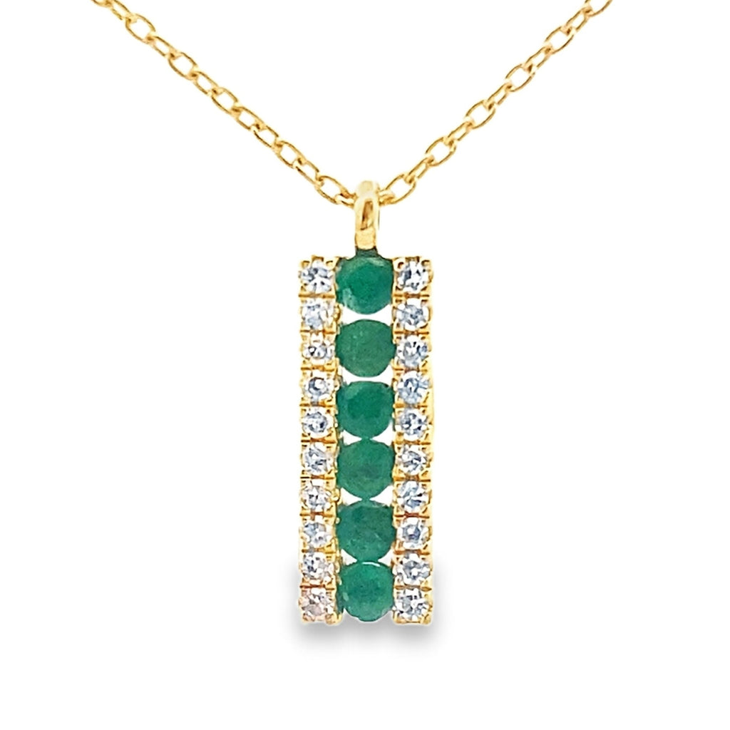 .30ct Emerald Diamond Fashion Pendants 14KT Yellow Gold
