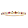 .13ct Ruby Diamond stackable band set 14KT Yellow Gold