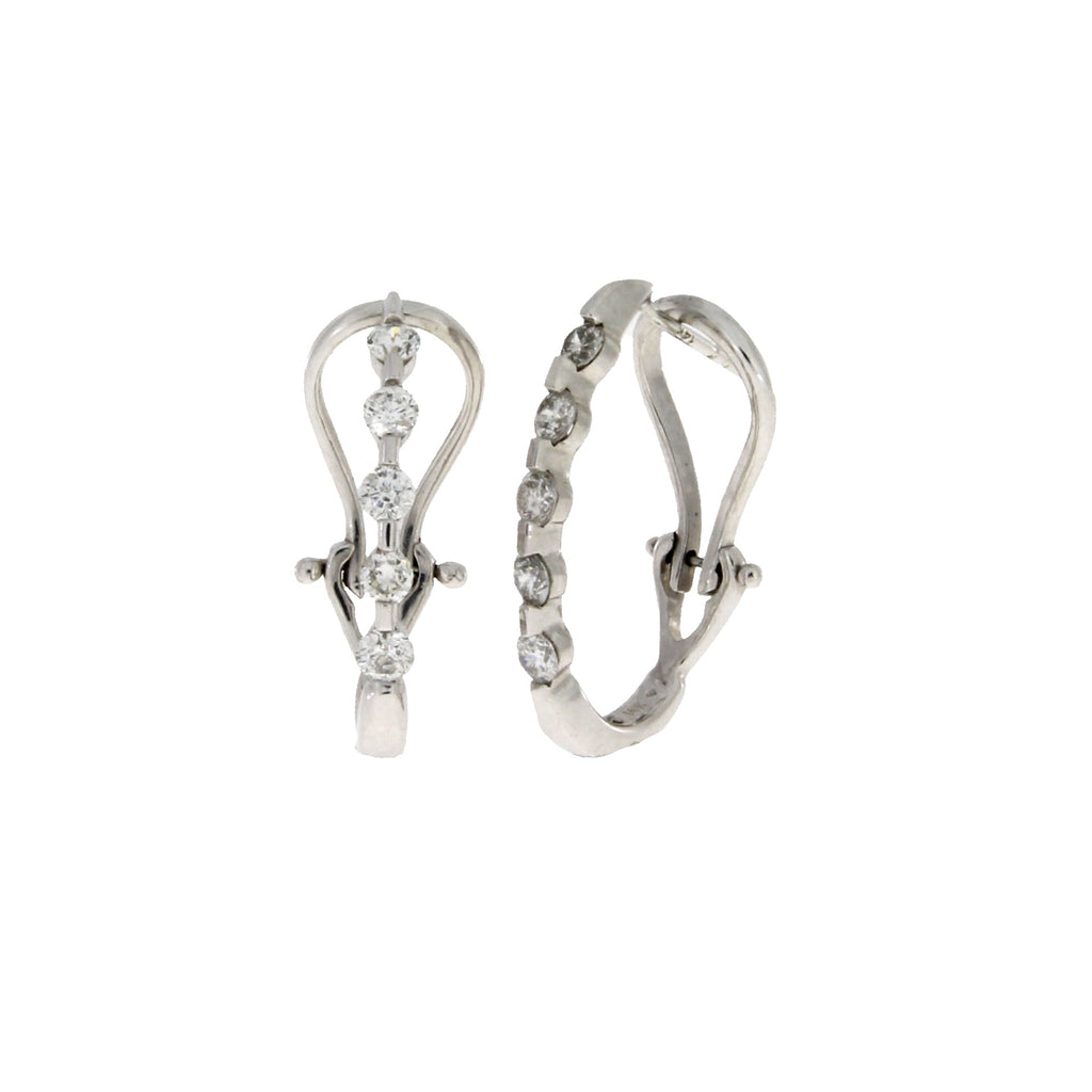 1.00ct Diamond Hoop Earrings 14KT White Gold