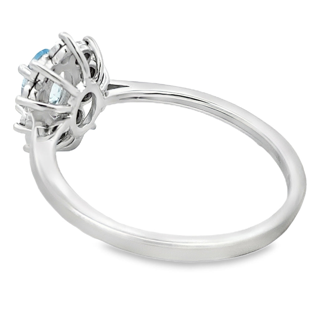 .43ct Aquamarine Diamond Ring 10KT White Gold
