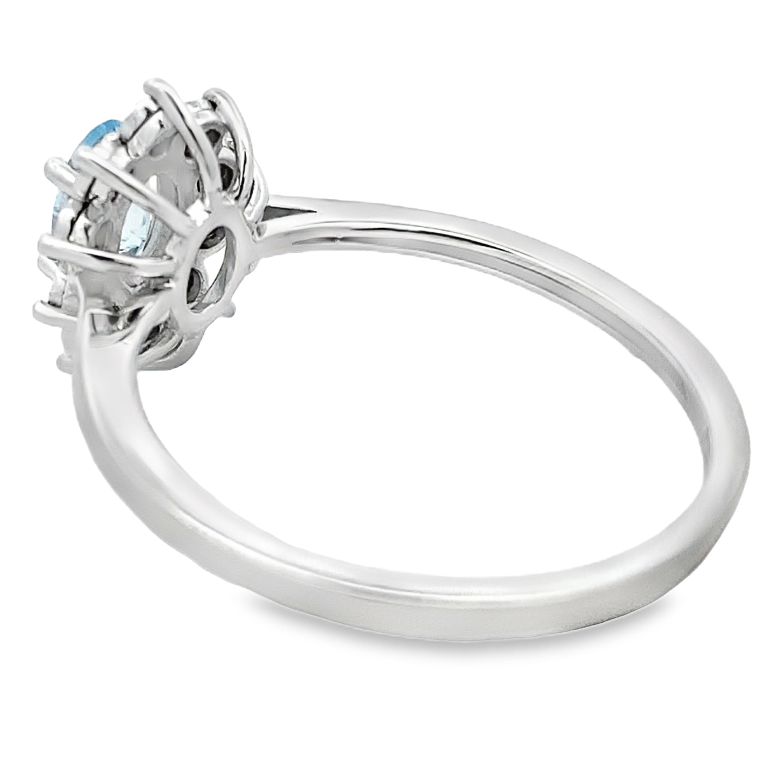 .43ct Aquamarine Diamond Ring 10KT White Gold
