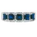 Sapphire Diamond Wedding Band Ring 10KT White Gold