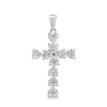 Moissanite Cross Religious Pendant Sterling Silver