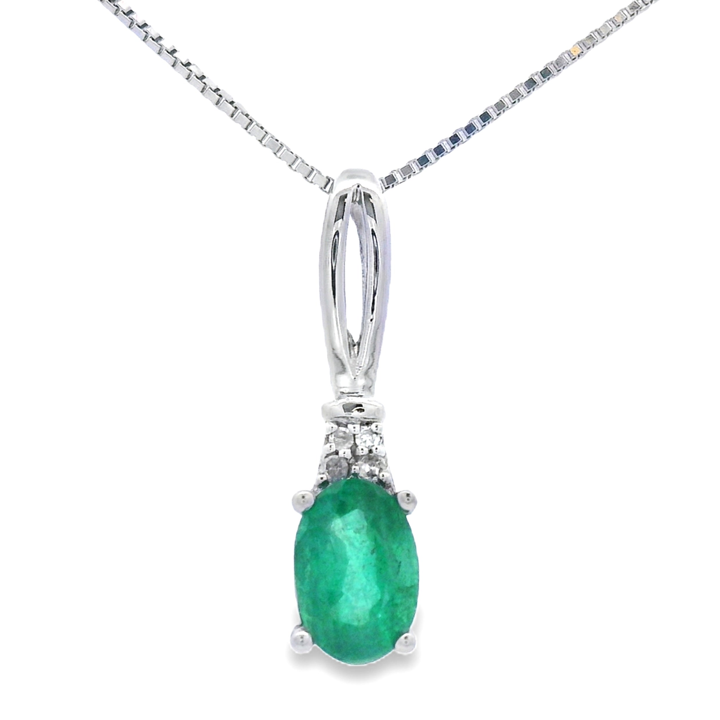 .25ct Emerald Diamond Fashion Pendants 10KT White Gold