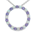Created Opal Circle of Love Pendant Sterling Silver