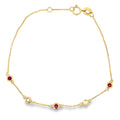 .25ct Ruby Diamond Bracelet 14KT Yellow Gold