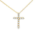.11ct Diamond Cross Religious Pendant 14KT Yellow Gold