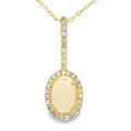 .10ct Opal Diamond Fashion Pendants 10KT Yellow Gold