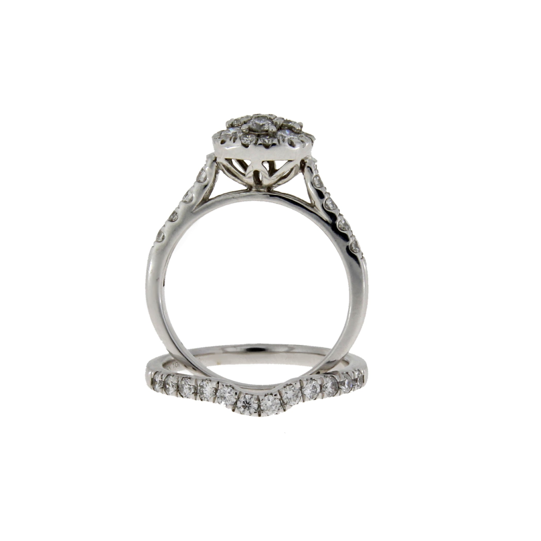 1.30ct Diamond Engagement Ring Set 10KT White Gold