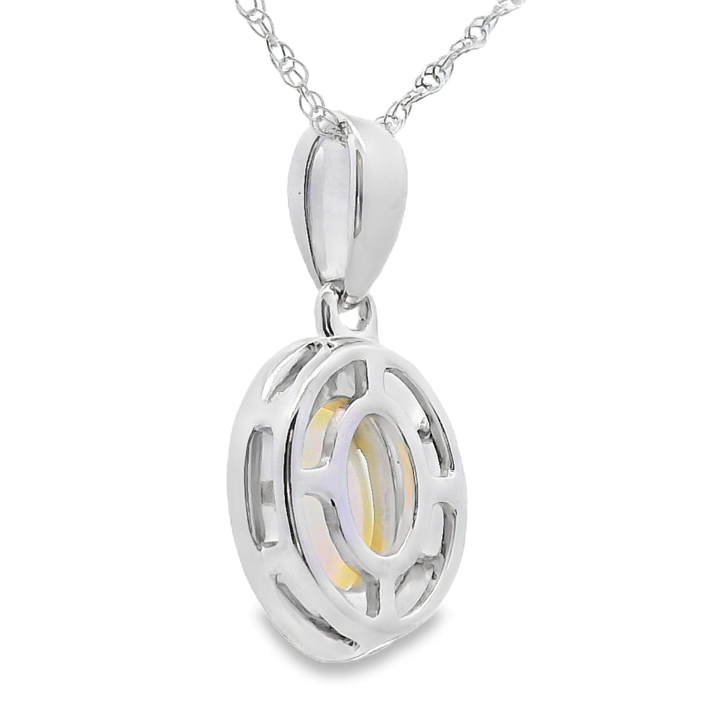 .04ct Opal Diamond Fashion Pendants 10KT White Gold