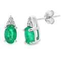 1.03ct Emerald Diamond Stud Earrings 10KT White Gold