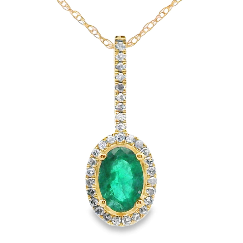 .46ct Emerald Diamond Fashion Pendants 10KT Yellow Gold