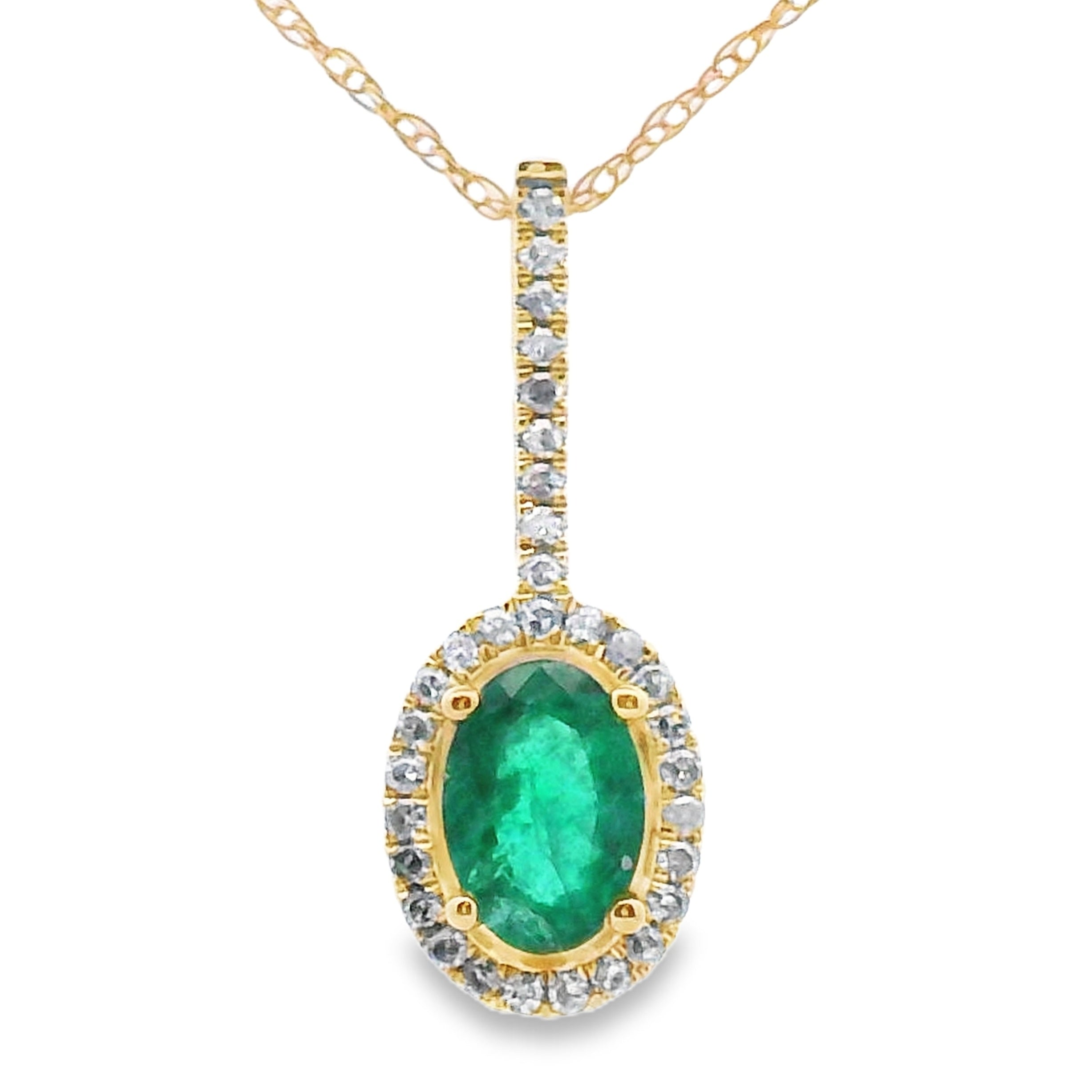 .46ct Emerald Diamond Fashion Pendants 10KT Yellow Gold