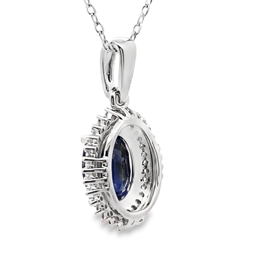 Sapphire Diamond Fashion Pendants 10KT White Gold