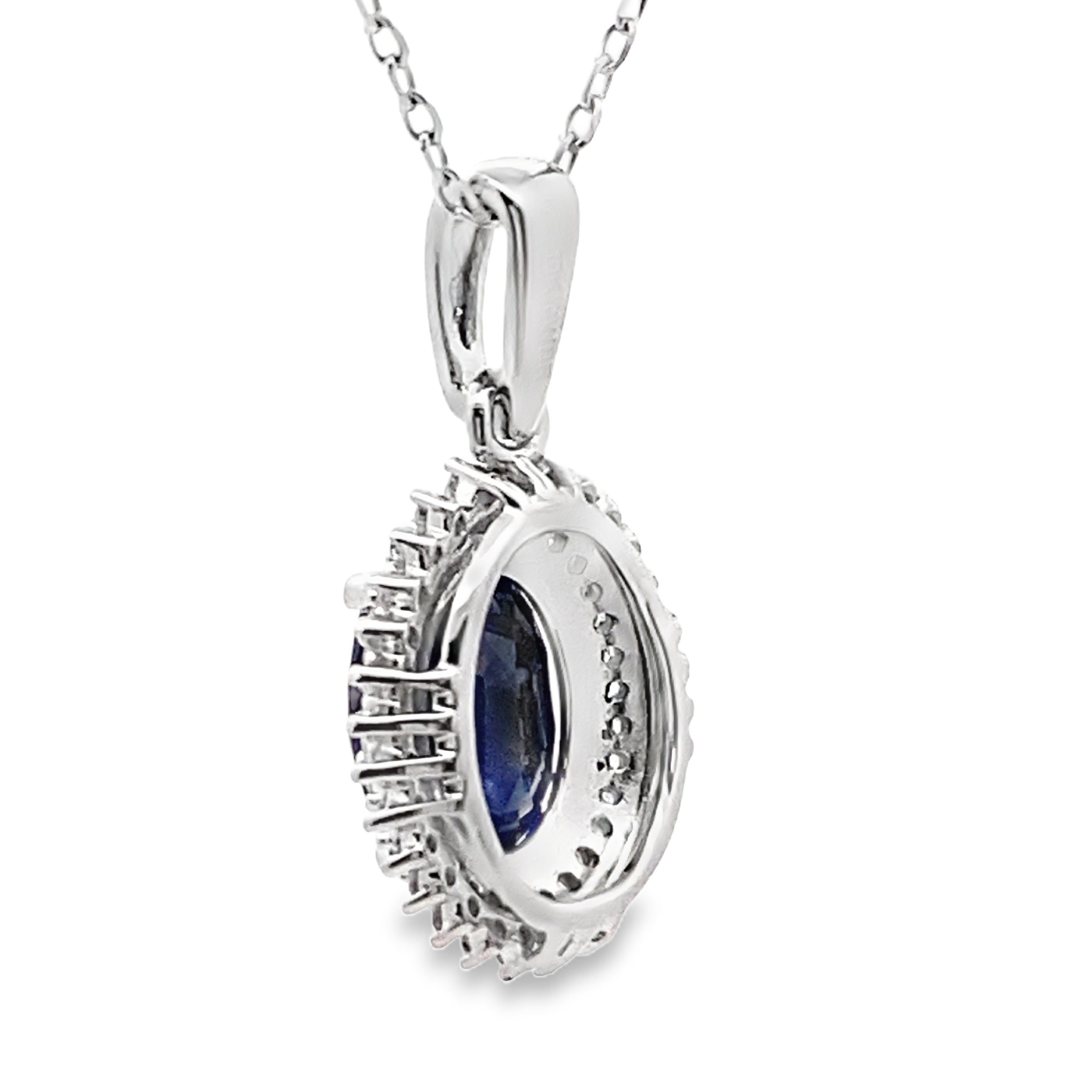 Sapphire Diamond Fashion Pendants 10KT White Gold