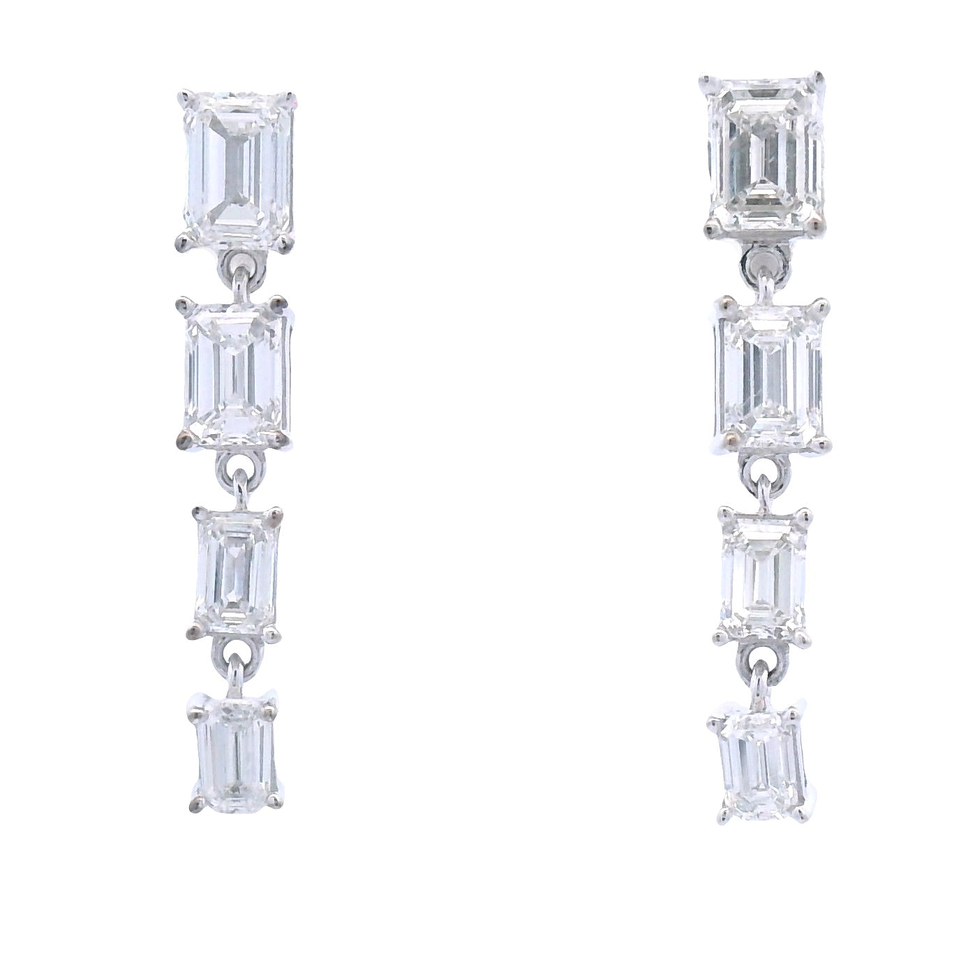 Lab Grown Diamond Dangle Earrings 14KT White Gold