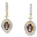 .88ct Quartz Diamond Dangle Earrings 10KT Yellow Gold