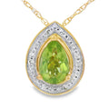 .47ct Peridot Diamond Fashion Pendants 10KT Yellow Gold
