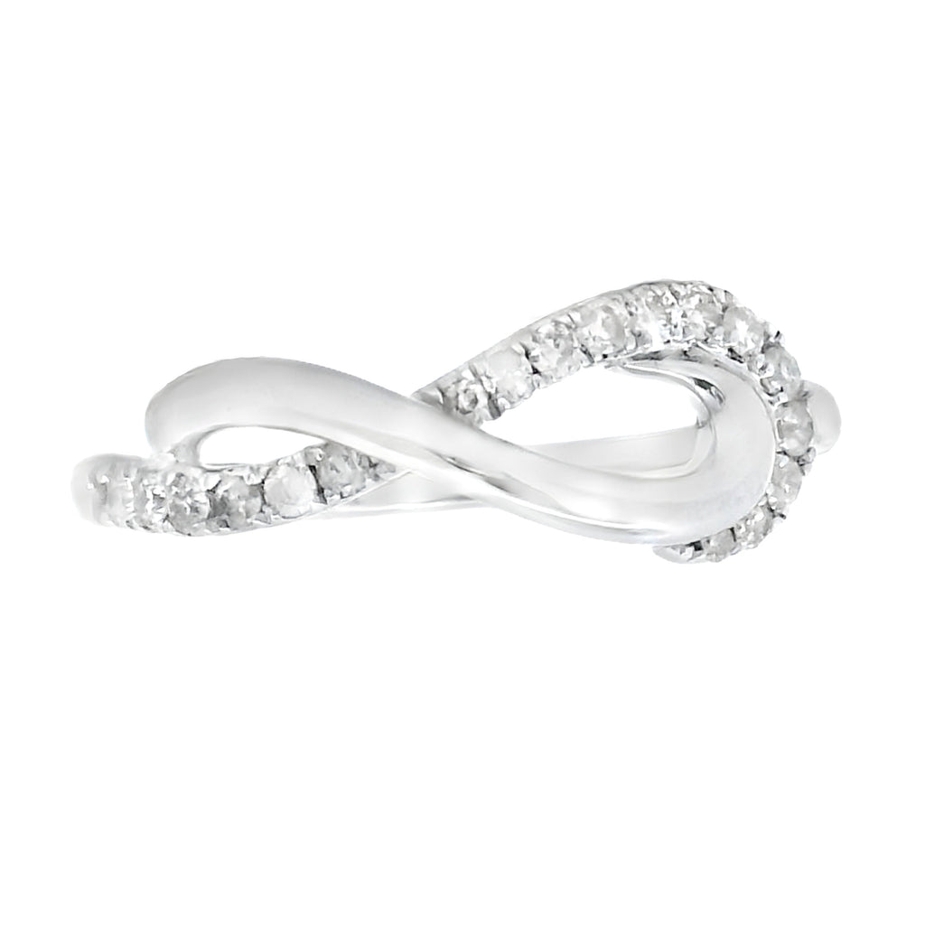 Natural .21ct Diamond Ring Sterling Silver