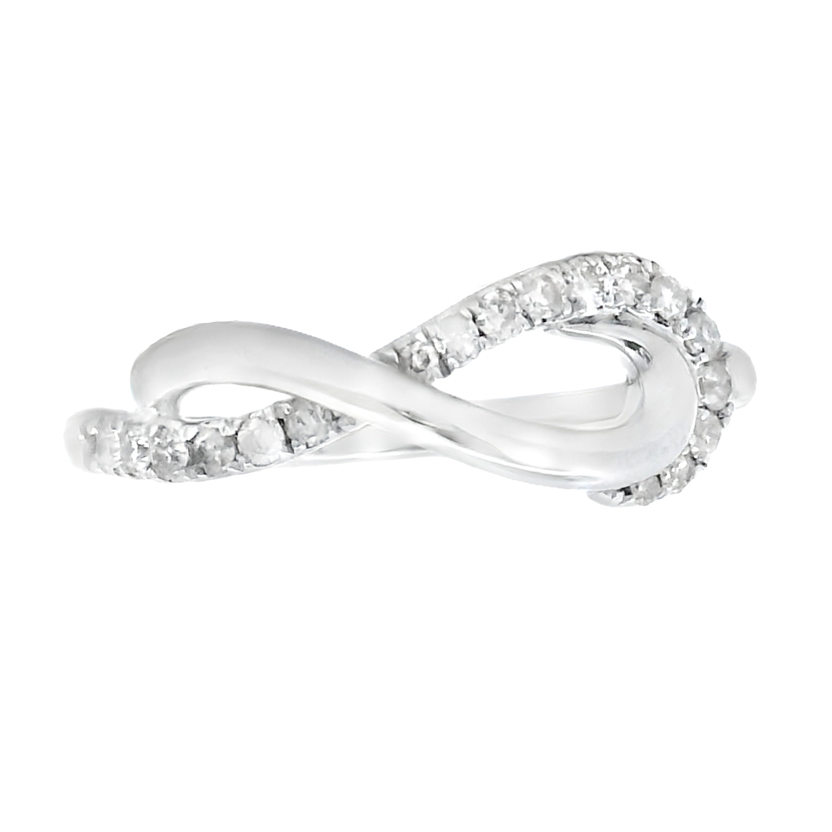 Natural .21ct Diamond Ring Sterling Silver