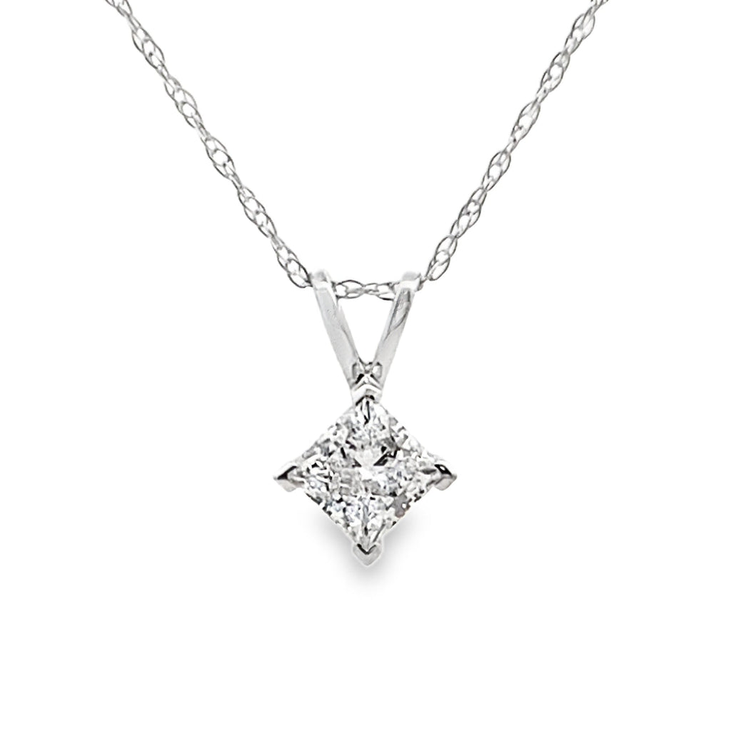 Natural .40ct Lab Grown Diamond Pendant 14KT White Gold