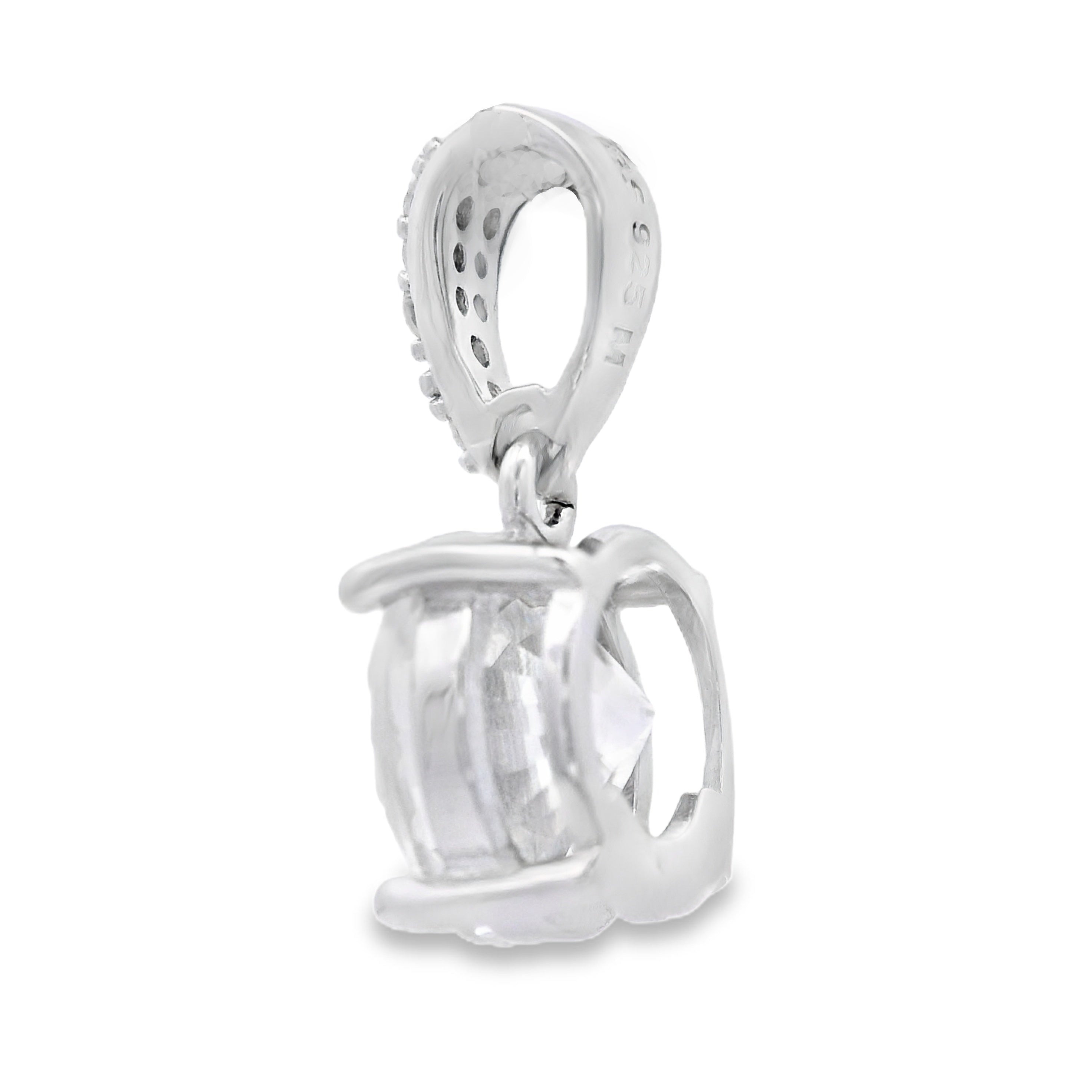 2.00ct Moissanite Pendant Sterling Silver