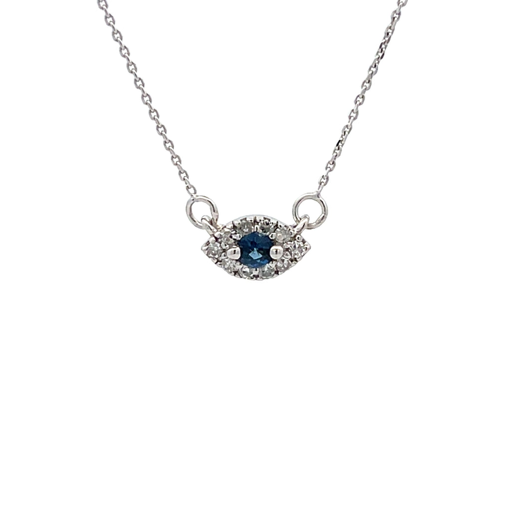 .14ct Sapphire Diamond Fashion Pendants 14KT White Gold