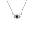 .14ct Sapphire Diamond Fashion Pendants 14KT White Gold