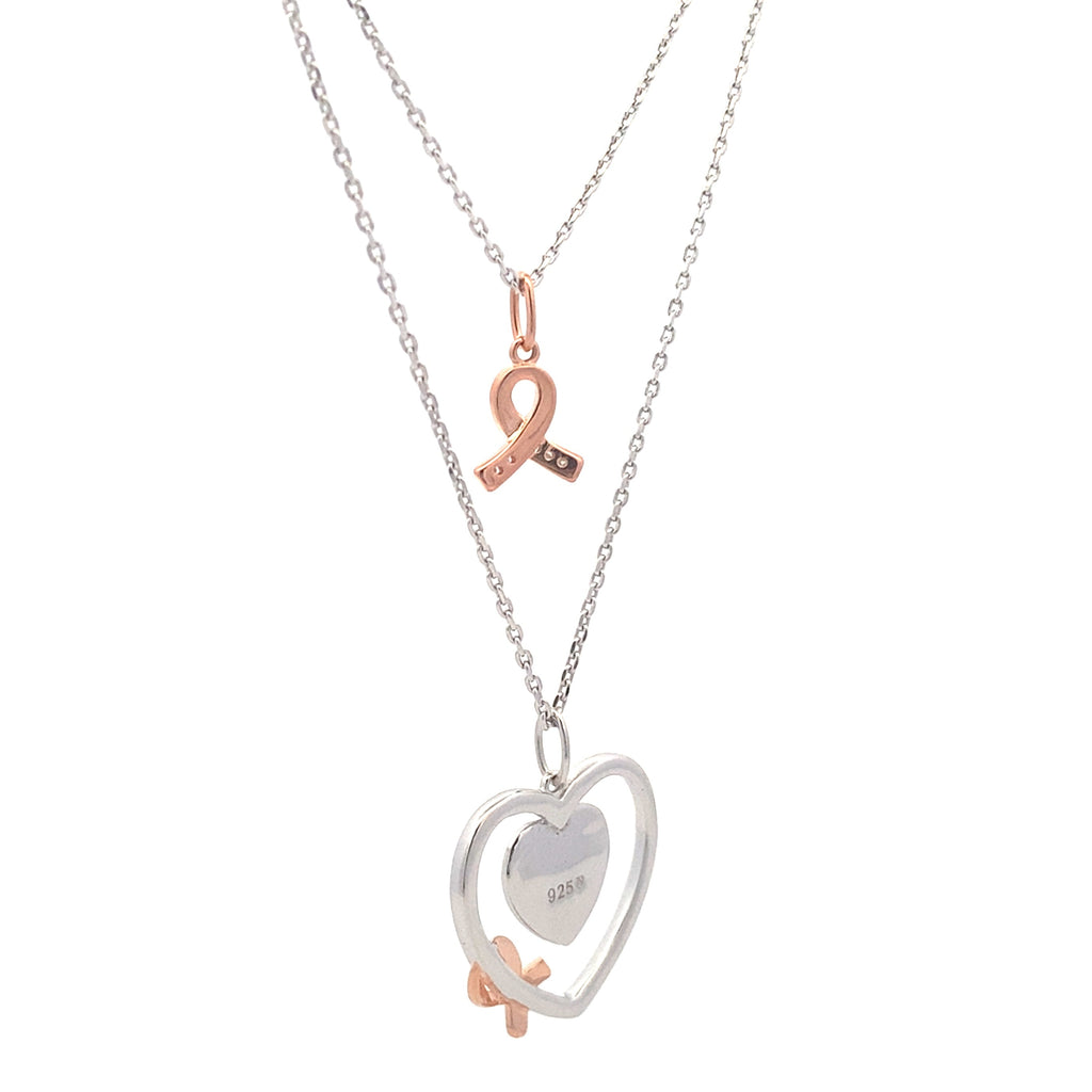 .02ct Diamond Heart Love Pendant Sterling Silver
